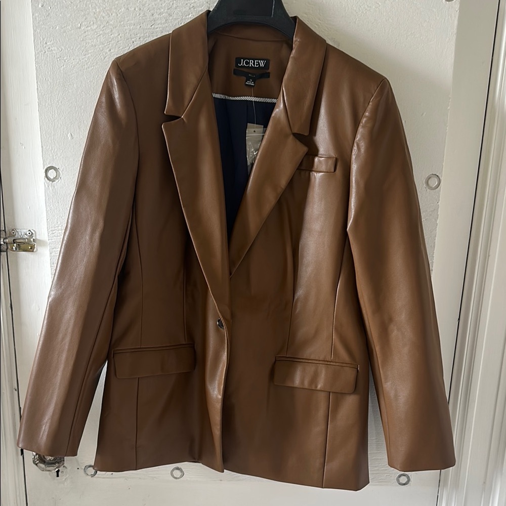 NWT J. Crew Willa Brown Blazer Leather Jacket